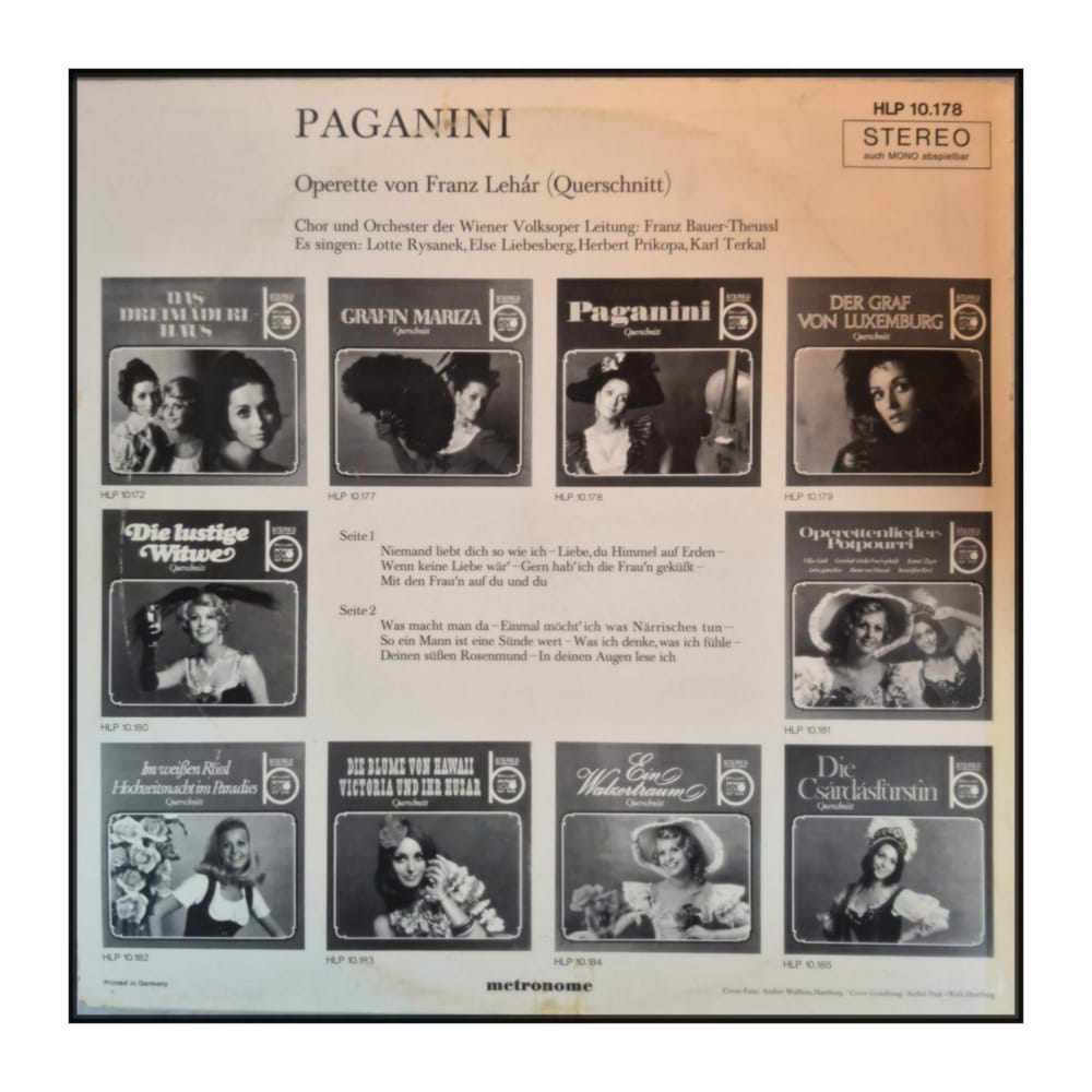 Franz Lehár: Paganini - Querschnitt