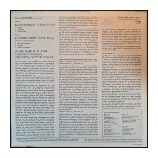 Ingrid Haebler & London Symphony Orchestra & Witold Rowicki: Mozart: Klavierkonzert Nr. 19 & Nr. 21