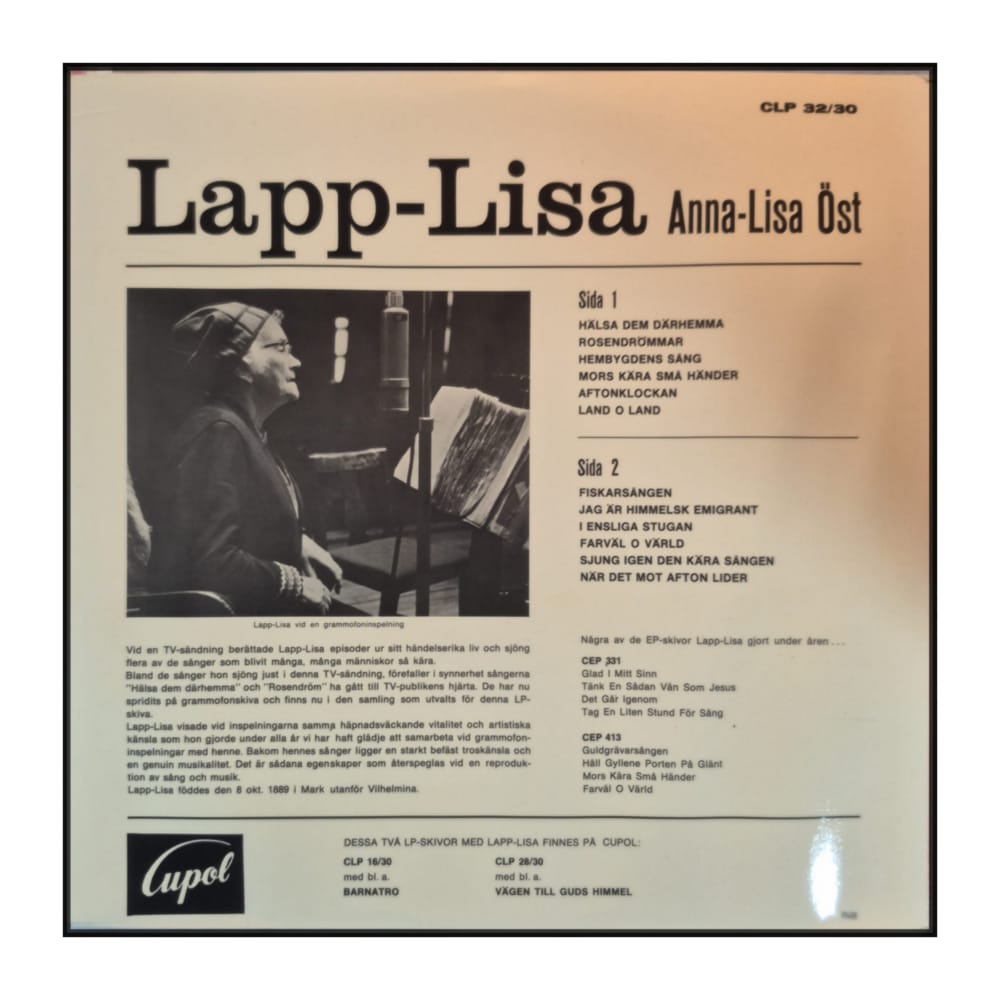 Anna-Lisa Öst: Lapp-Lisa Hälsa Dem Därhemma