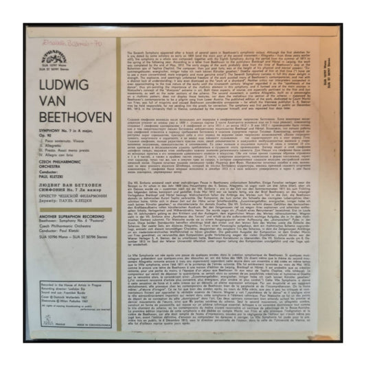 Ludwig Van Beethoven & Paul Kletzki & Czech Philharmonic Orchestra: Symphony No. 7