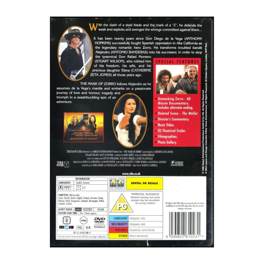 Zorro: The Mask Of Zorro