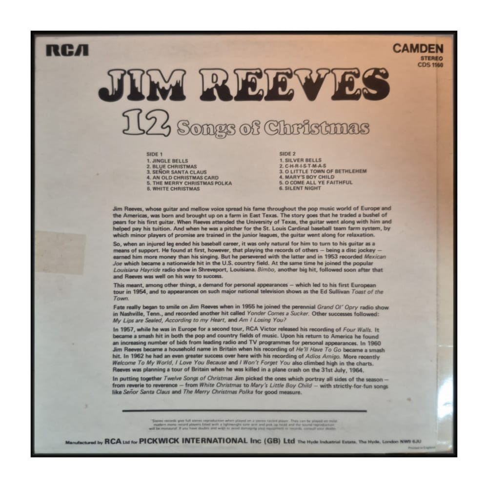 Jim Reeves: 12 Songs Of Christmas