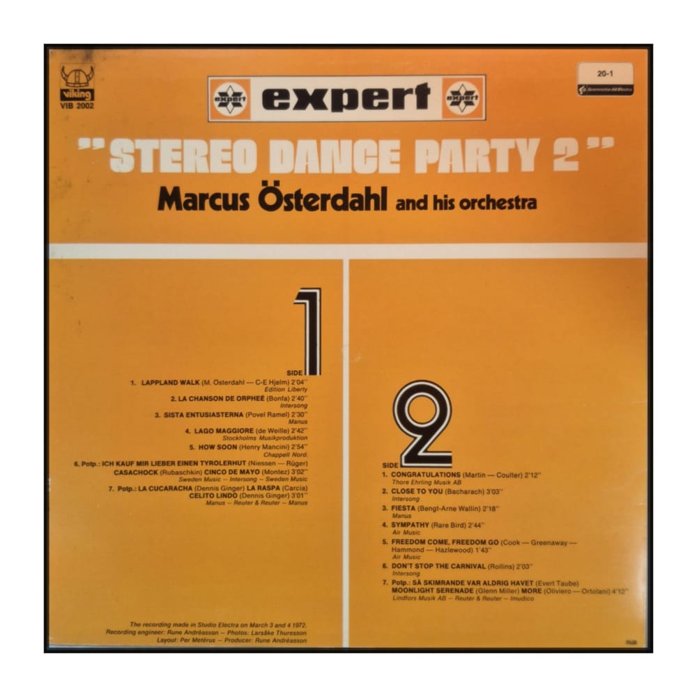 Marcus Österdahl And His Orchestra: Stereo Dance Party 2