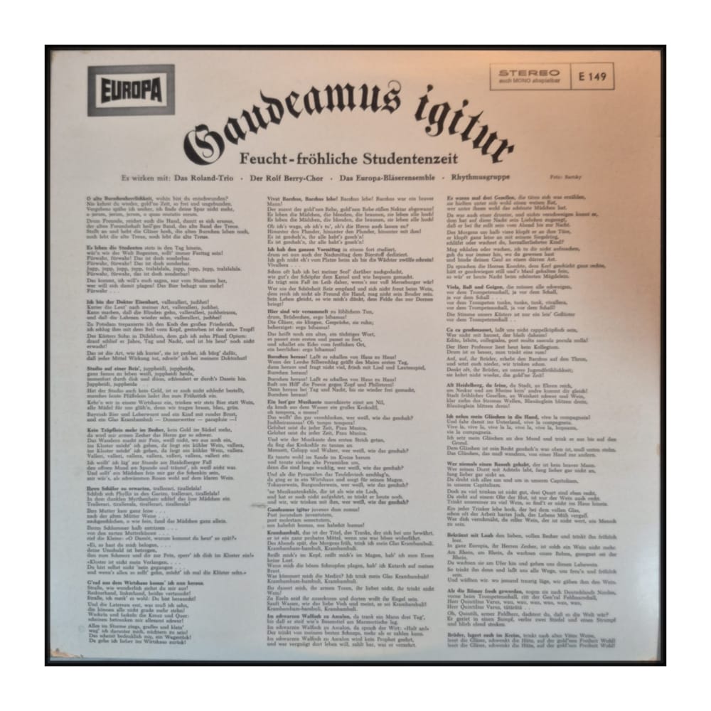 Gaudeamus Igitur – Feucht-Fröhliche Studentenzeit