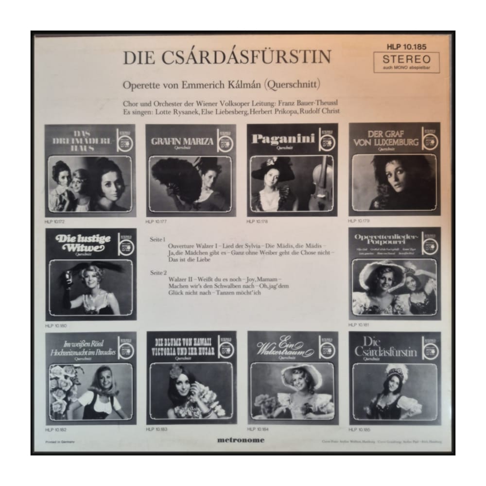 Else Liebesberg & Rudolf Christ & Herbert Prikopa & Lotte Rysanek: Die Csárdásfürstin (Querschnitt)