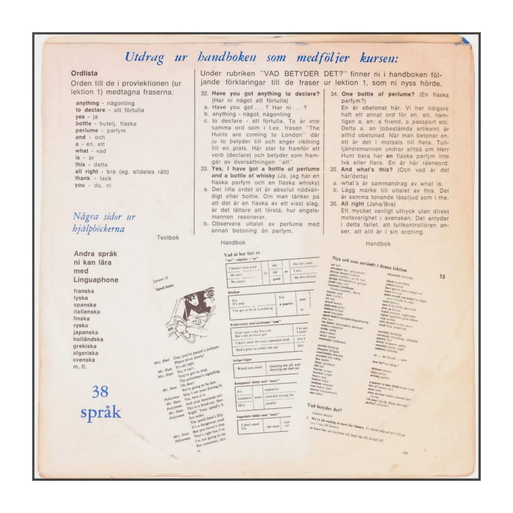 Linguaphone: Provlektion I Engelska