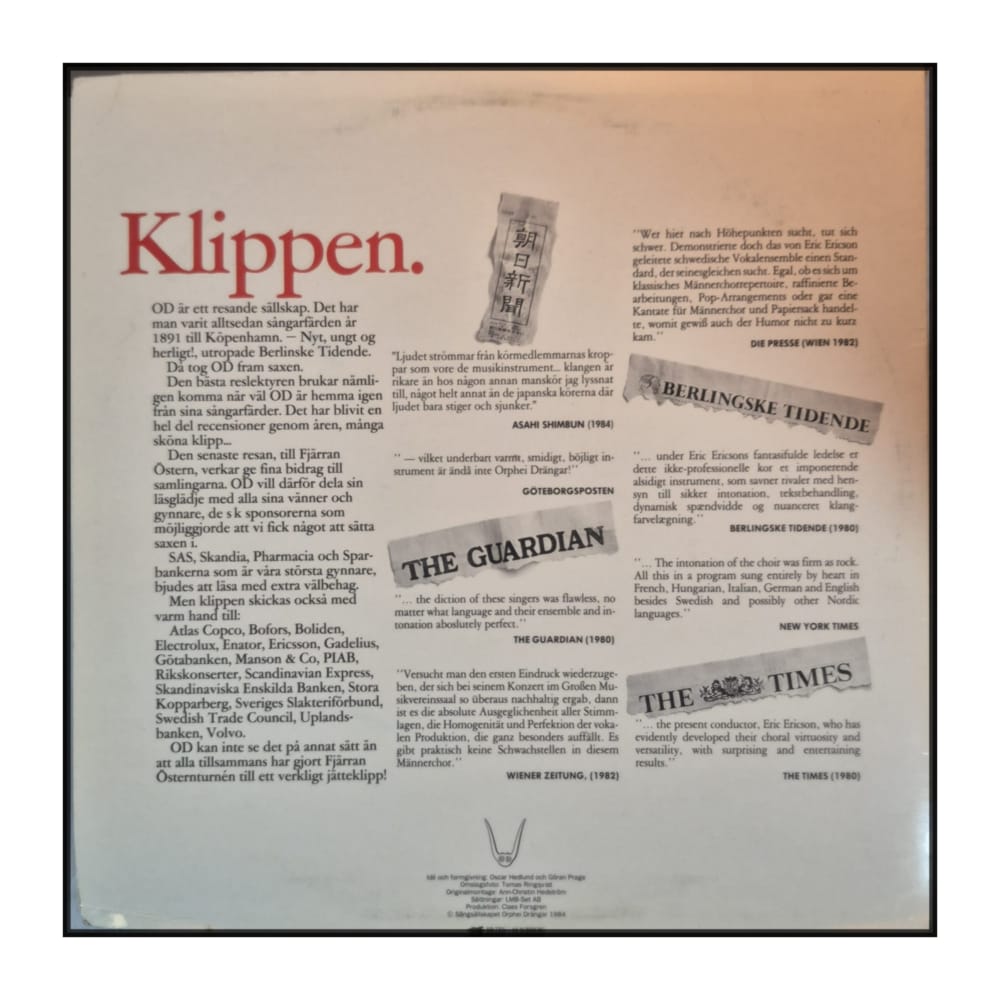 Orphei Drängar Med Eric Ericson: Od Far East