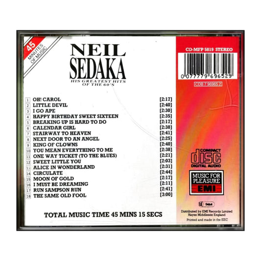 Neil Sedaka: His Greatest Hits Of The 60S
