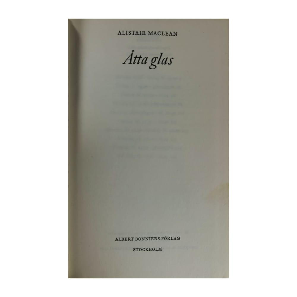Alistair Maclean: Åtta Glas