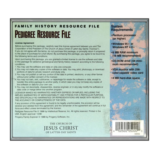 Family History Resource File: Pedigree Resource File Disc 5