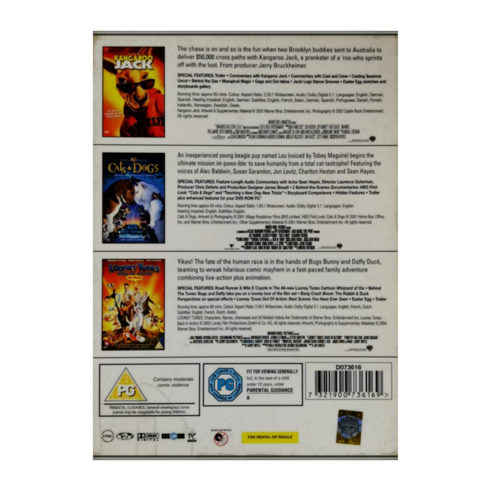 Kangaroo Jack + Cats & Dogs + Looney Tunes: Back In Action