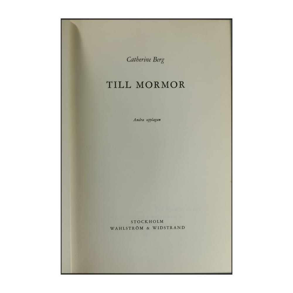 Catherine Berg: Till Mormor