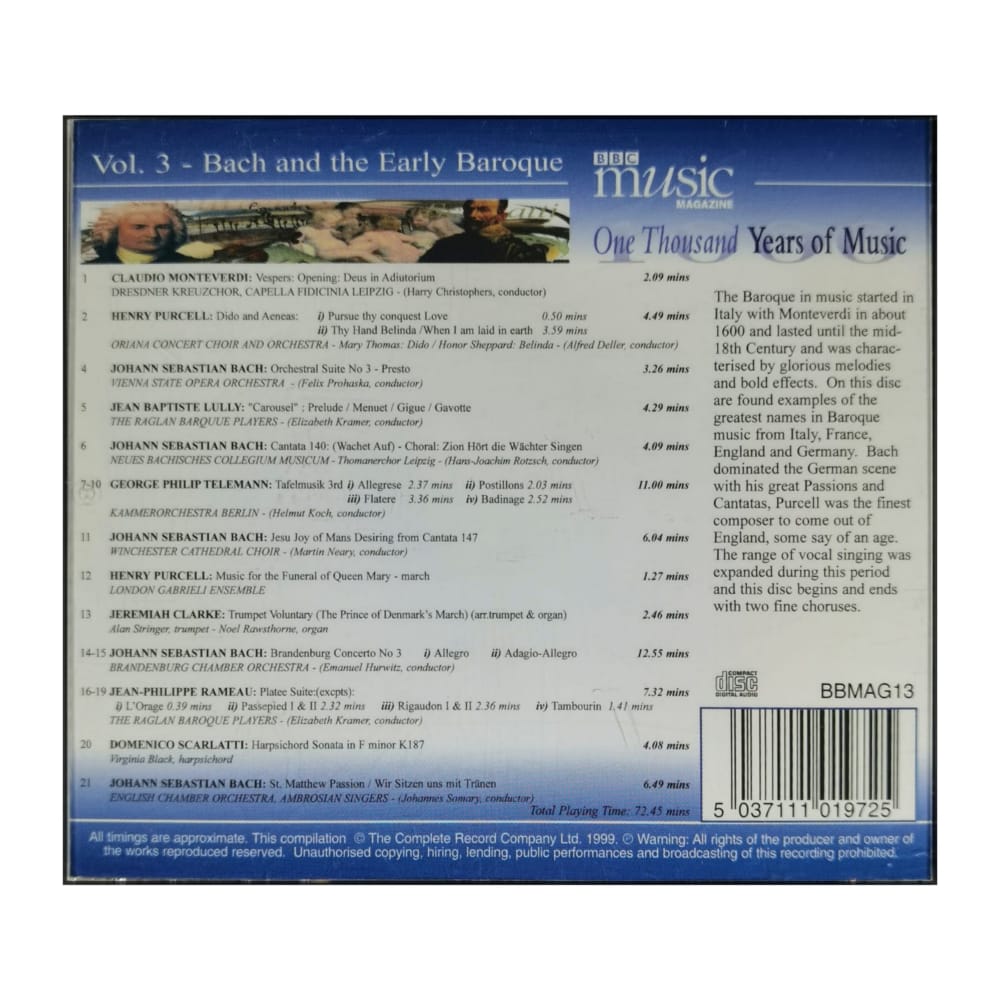 Johann Sebastian Bach: Bach And The Early Baroque V3