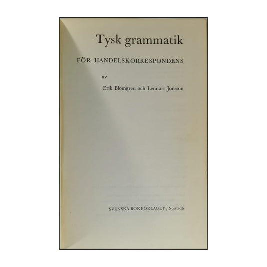 Tysk Grammatik För Handelskorrespondens