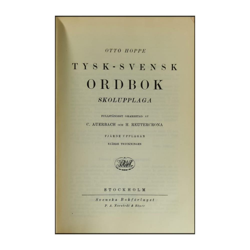 Otto Hoppe: Svensk-Tysk Ordbok 4