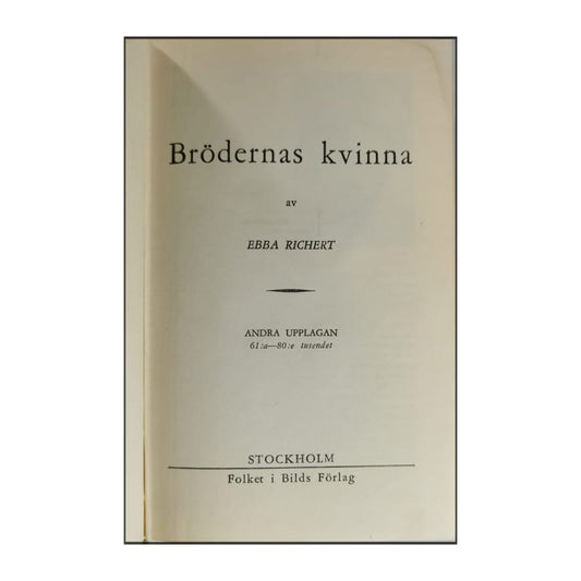 Ebba Richert: Brödernas Kvinna