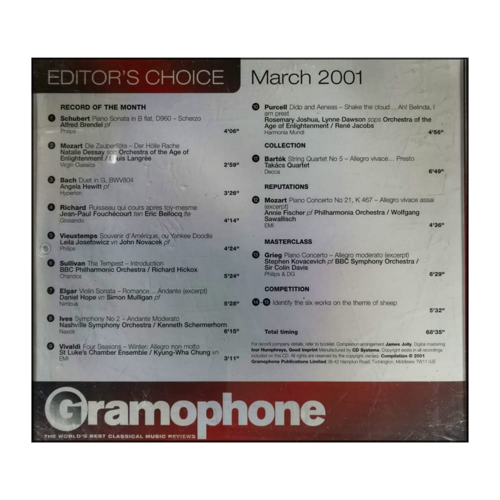 Gramophone: Editor'S Choice 2001-03