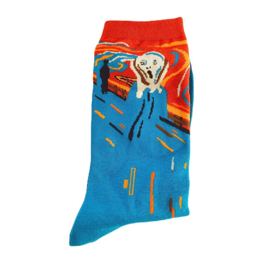 The Scream (M-L) (Blue) Socks