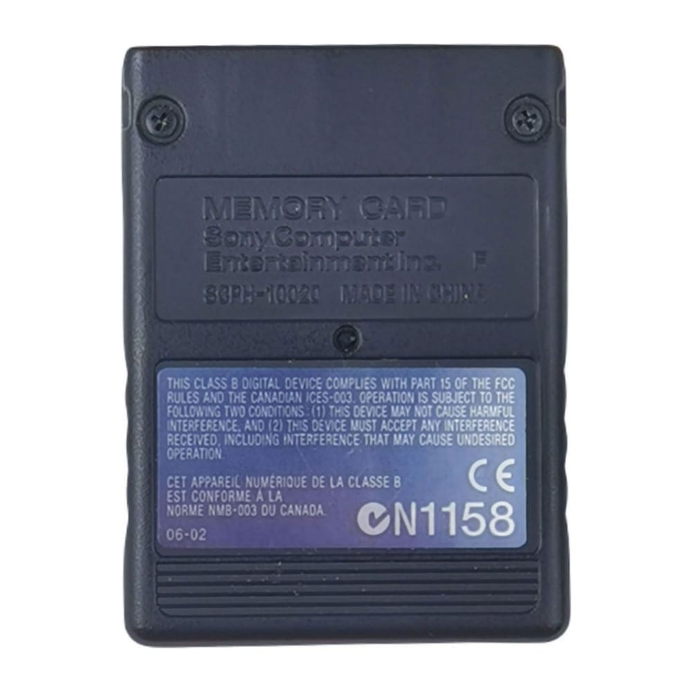 Playstation 2: Memory Card (8Mb) Scph-10020 06-02 (Black) Ps2 Sony