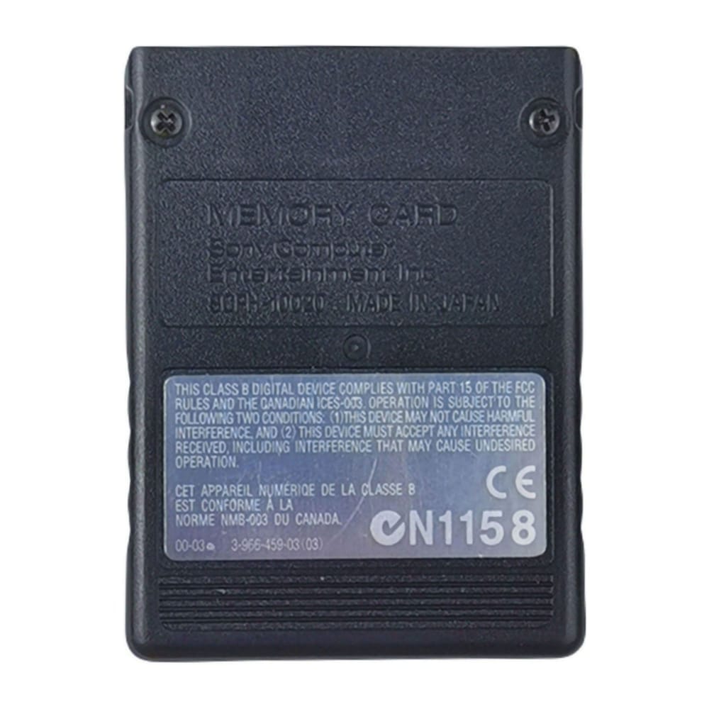 Playstation 2: Memory Card (8Mb) Scph-10020 00-03 (Black) Ps2 Sony