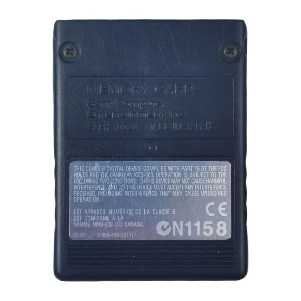 Playstation 2: Memory Card (8Mb) Scph-10020 02-03 (Black) Ps2 Sony