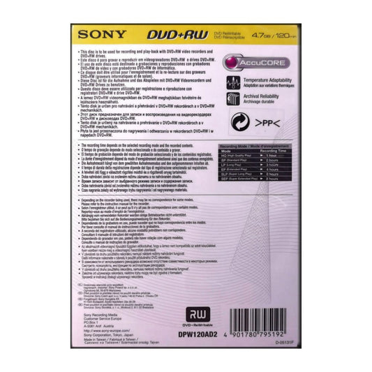 Dvd+Rw (4.7Gb) Sony