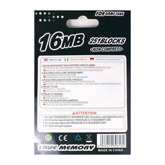 Nintendo Gc: Memory Card (16Mb) (Black)