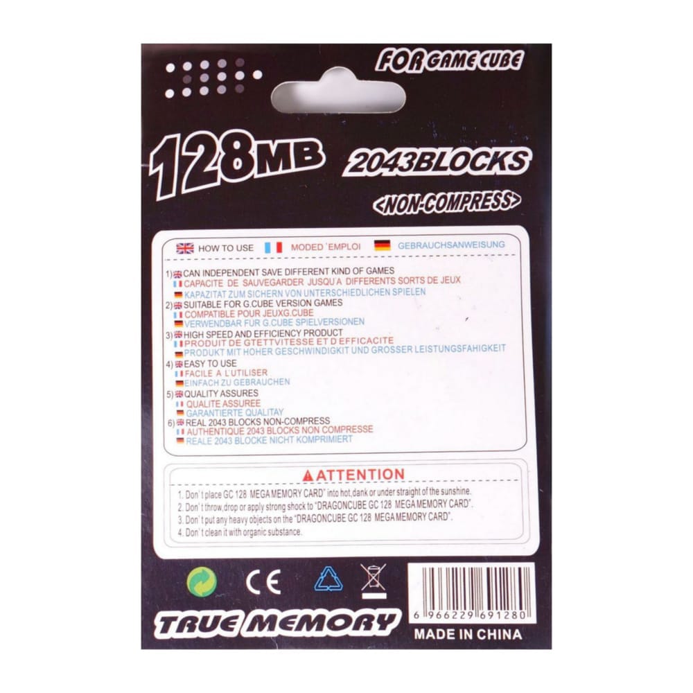 Nintendo Gc: Memory Card (128Mb) (Black)