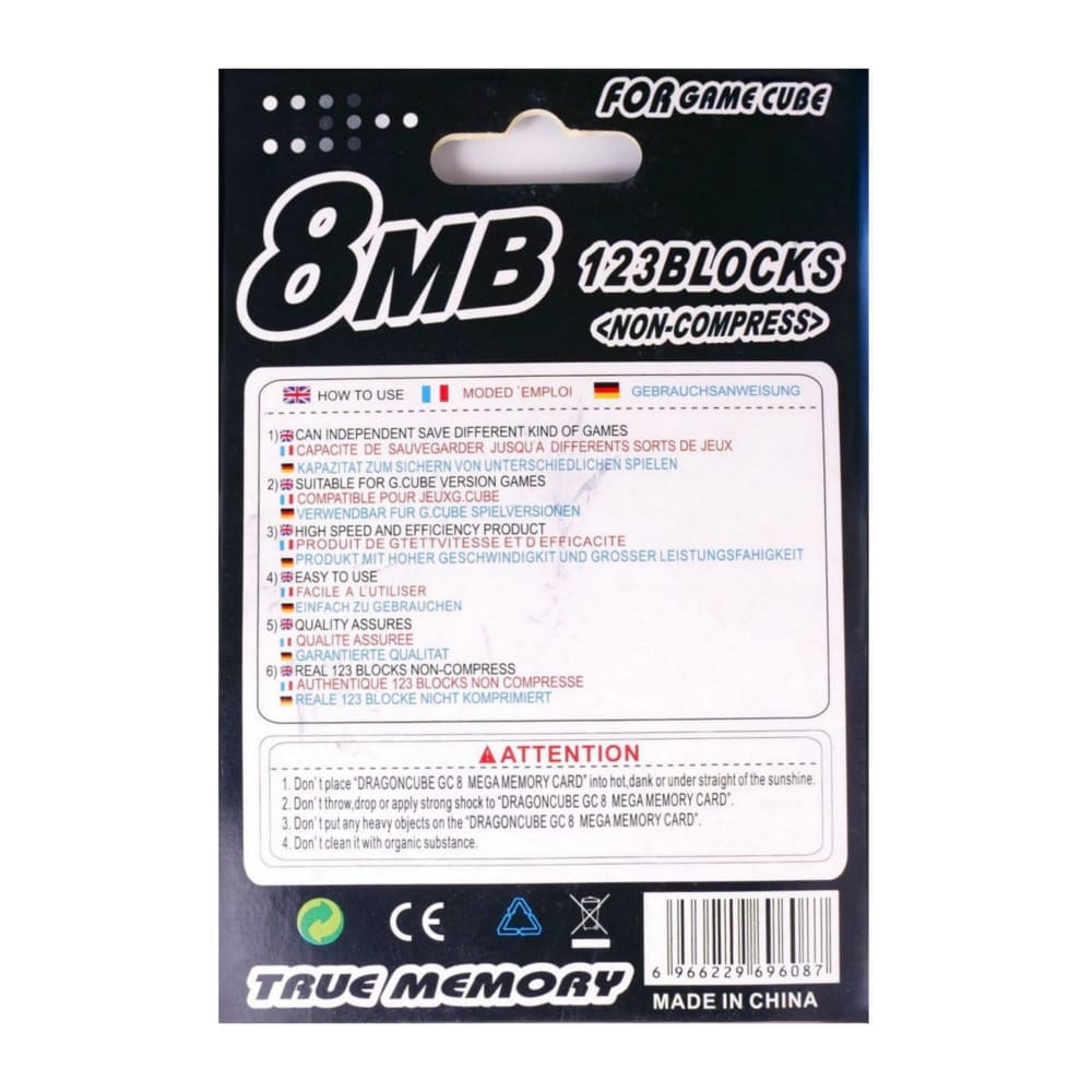 Nintendo Gc: Memory Card (8Mb) (Black)