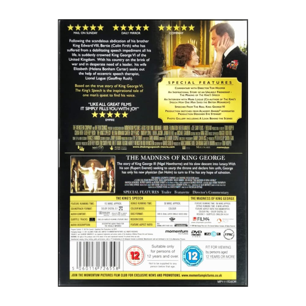 The King’S Speech + The Madness Of King George