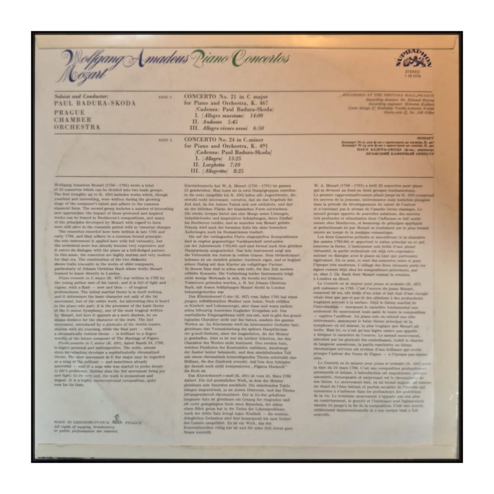 Wolfgang Amadeus Mozart: Piano Concertos No. 21 & No. 24