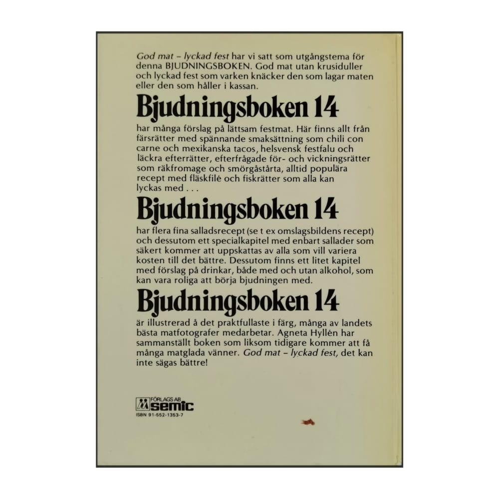 Bjudningsboken God Mat Lyckad Fest