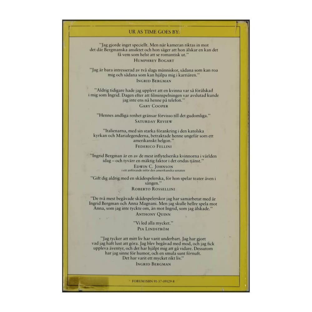 Laurence Leamer: As Time Goes By Den Sanna Bilden Av Ingrid Bergman