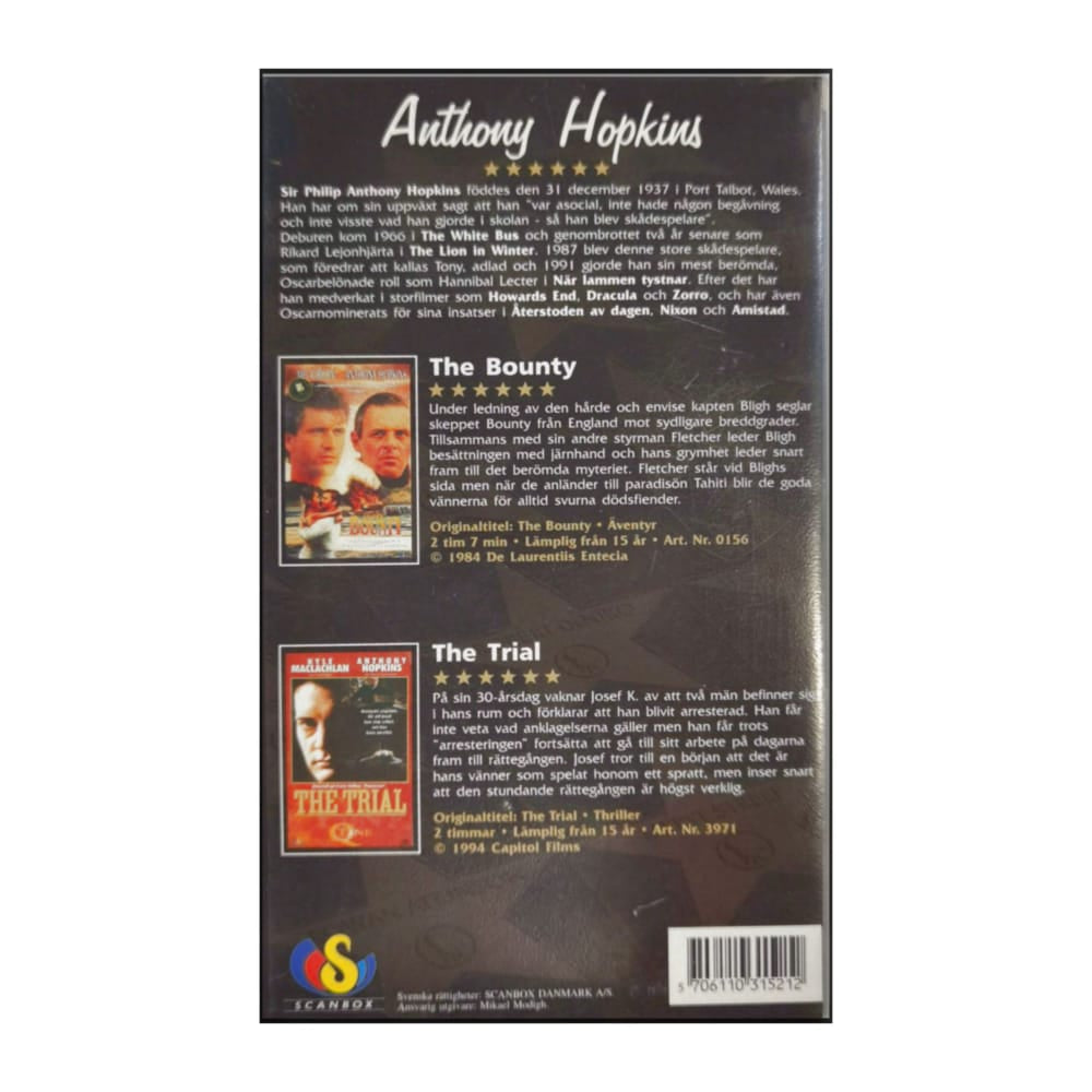 Anthony Hopkins: The Bounty + The Trial