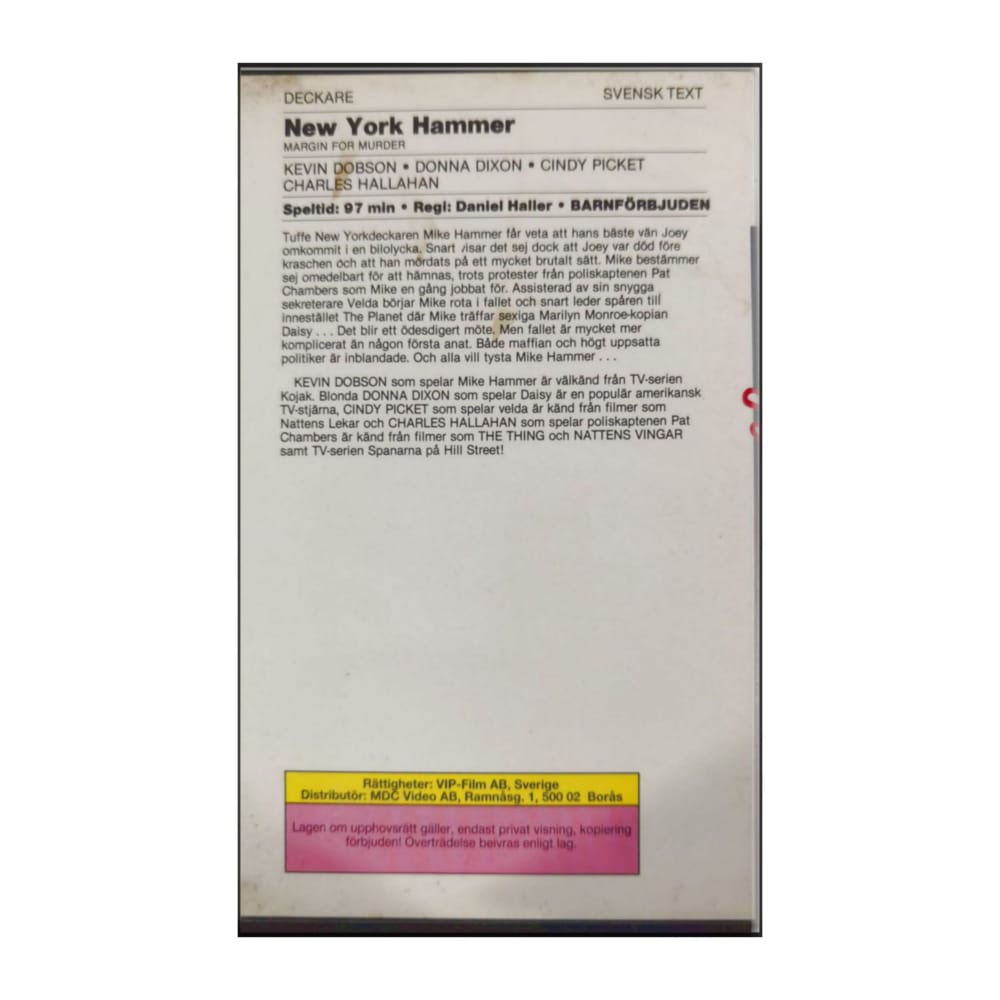 Margin For Murder | New York Hammer