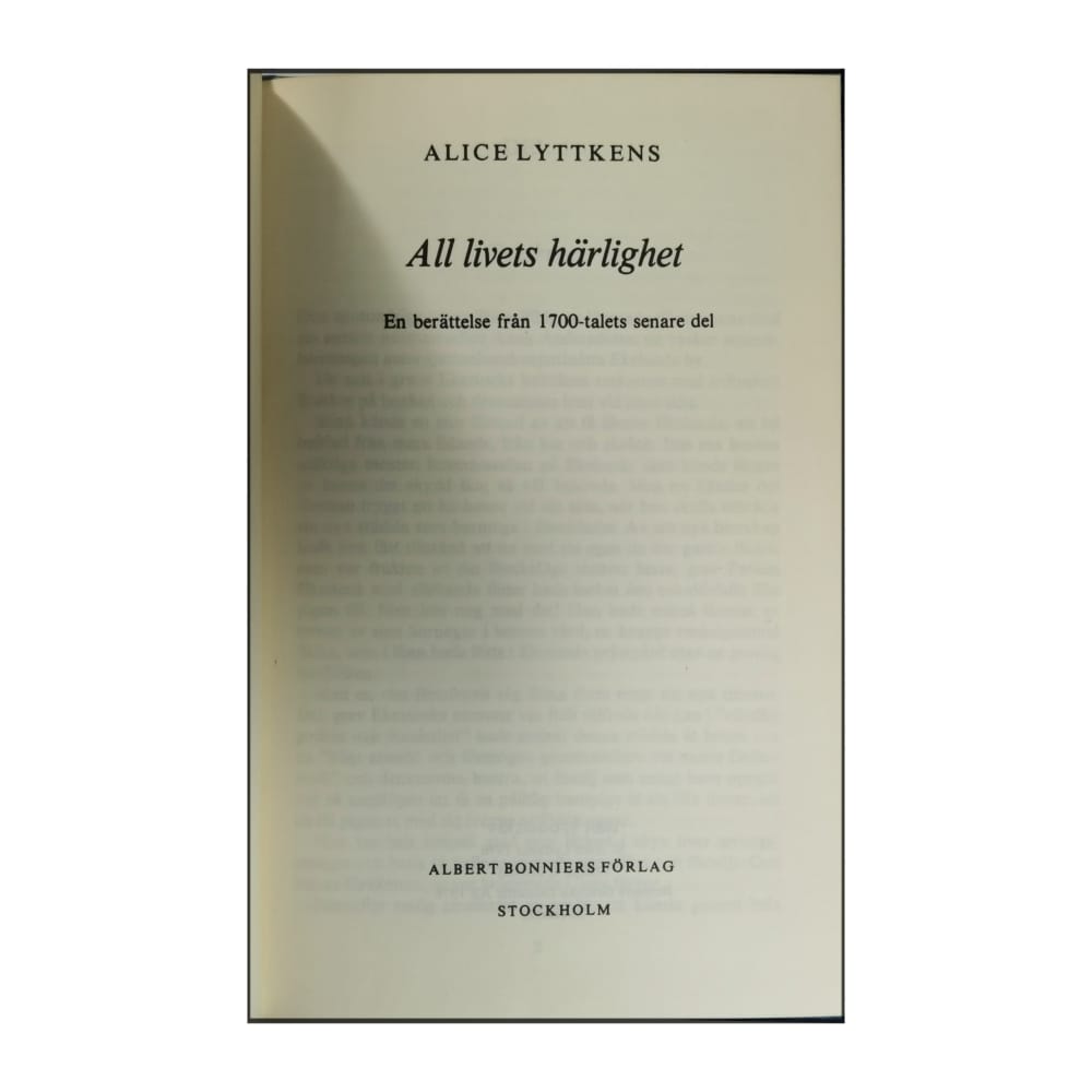 Alice Lyttkens: All Livets Härlighet