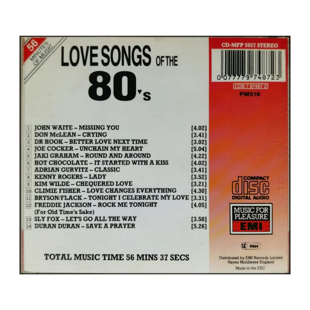 Love Songs Of The 1980S