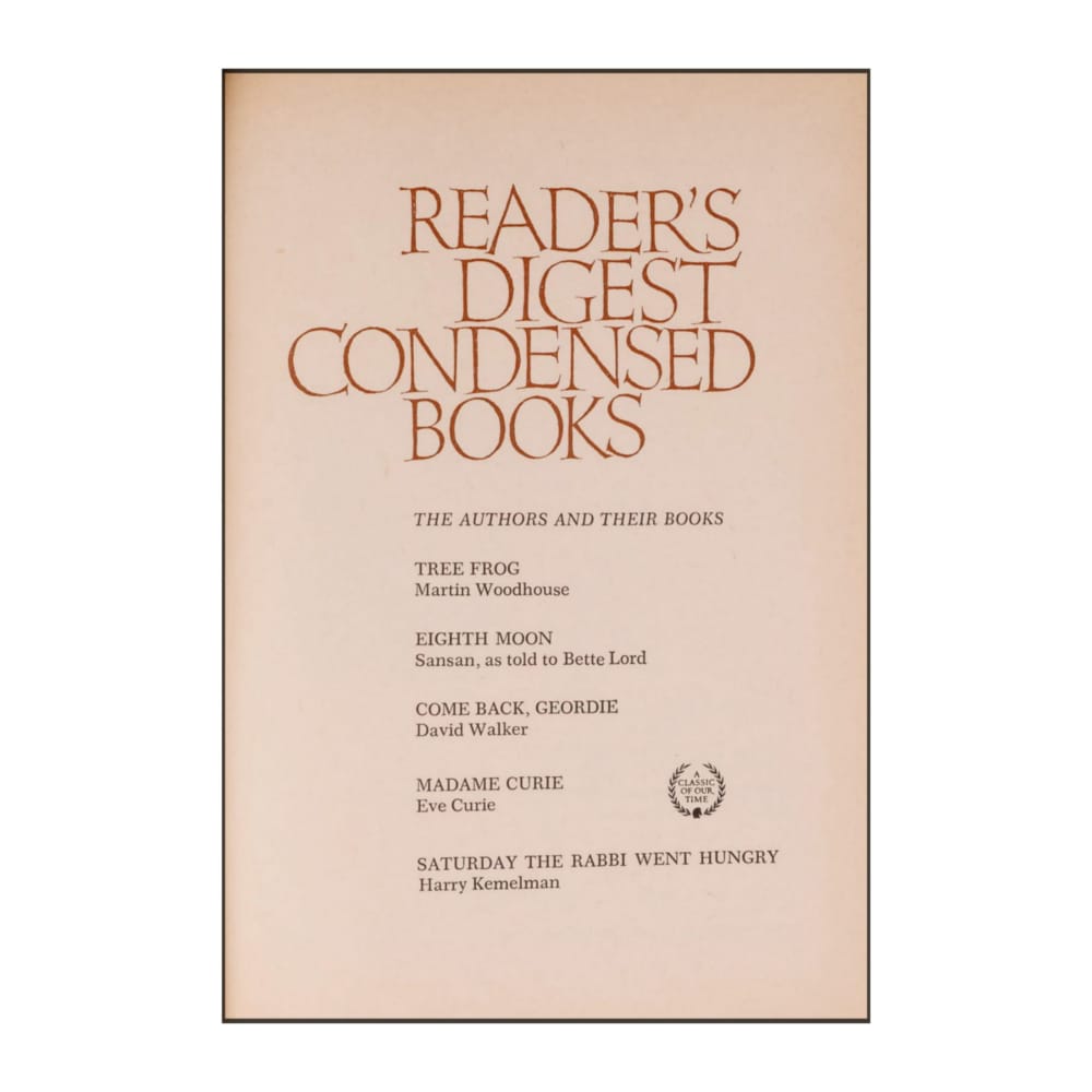 Reader'S Digest Condensed Books