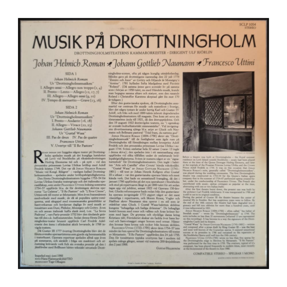 Johan Helmich Roman & Johann Gottlieb Naumann & Francesco Uttini: Musik på Drottningholm