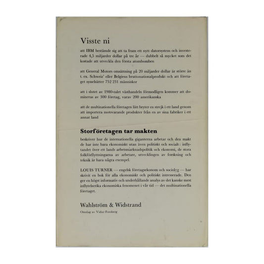 Louis Turner: Storföretagen Tar Makten