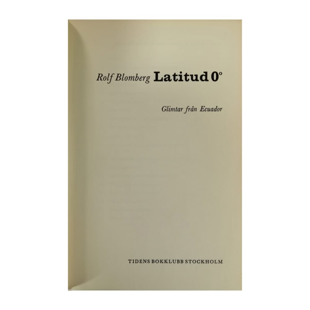 Rolf Blomberg: Latitud 0°