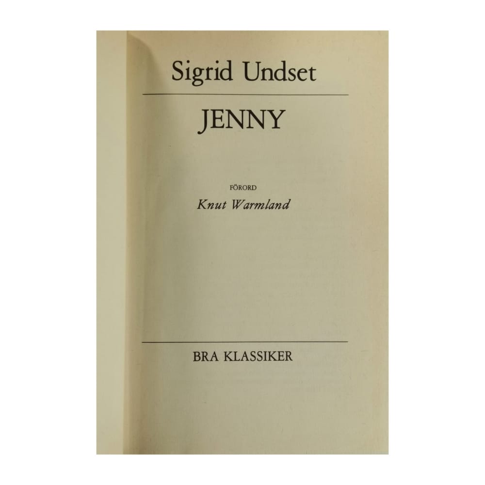 Sigrid Undset: Jenny