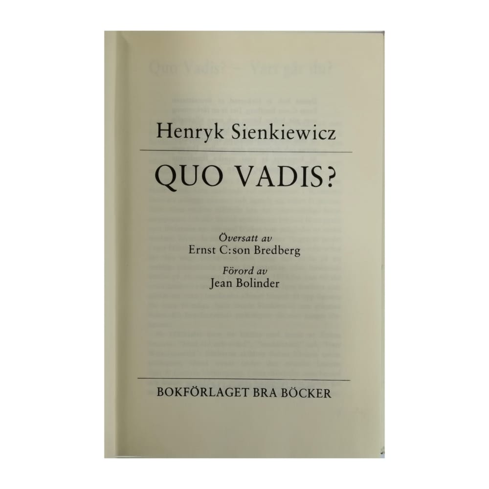 Henryk Sienkiewicz: Quo Vadis