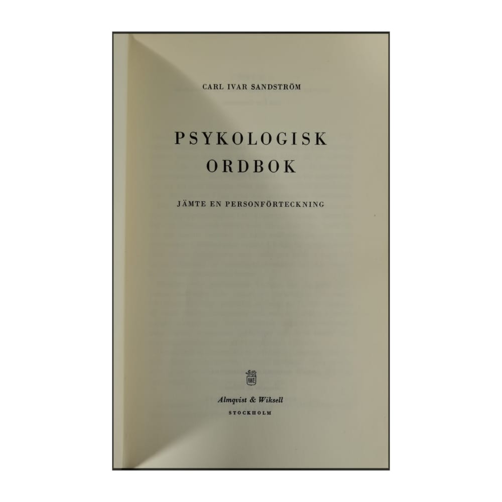 Carl Ivar Sandström: Psykologisk Ordbok