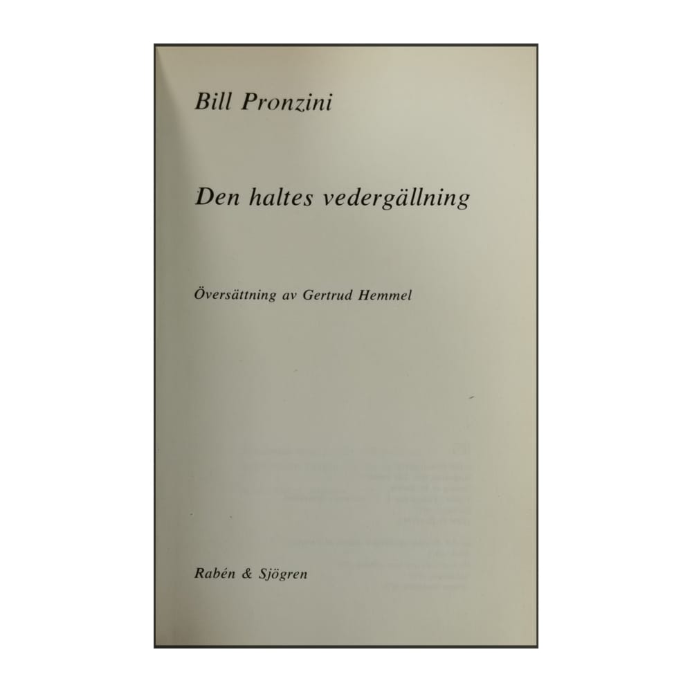Bill Pronzini: Den Haltes Vedergällning