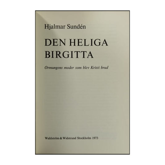 Hjalmar Sundén: Den Heliga Birgitta