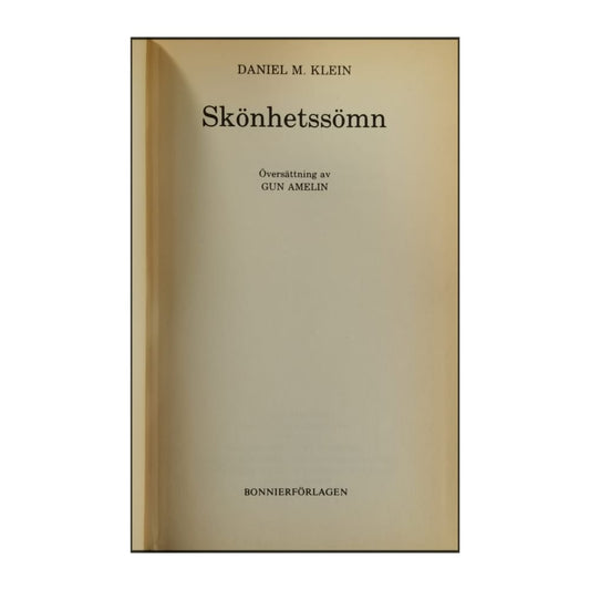 Daniel M. Klein: Skönhetssömn