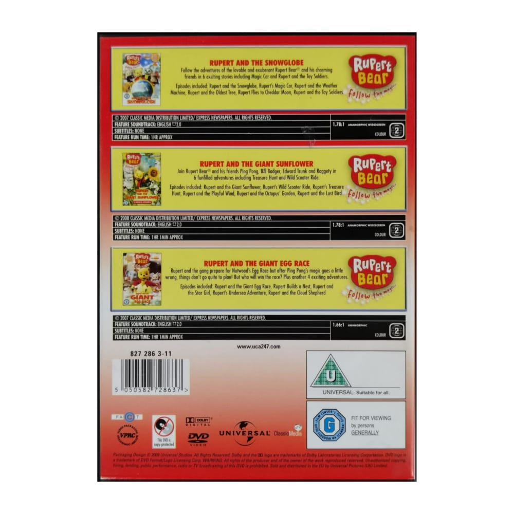 Rupert Bear: 3 Film Box Set