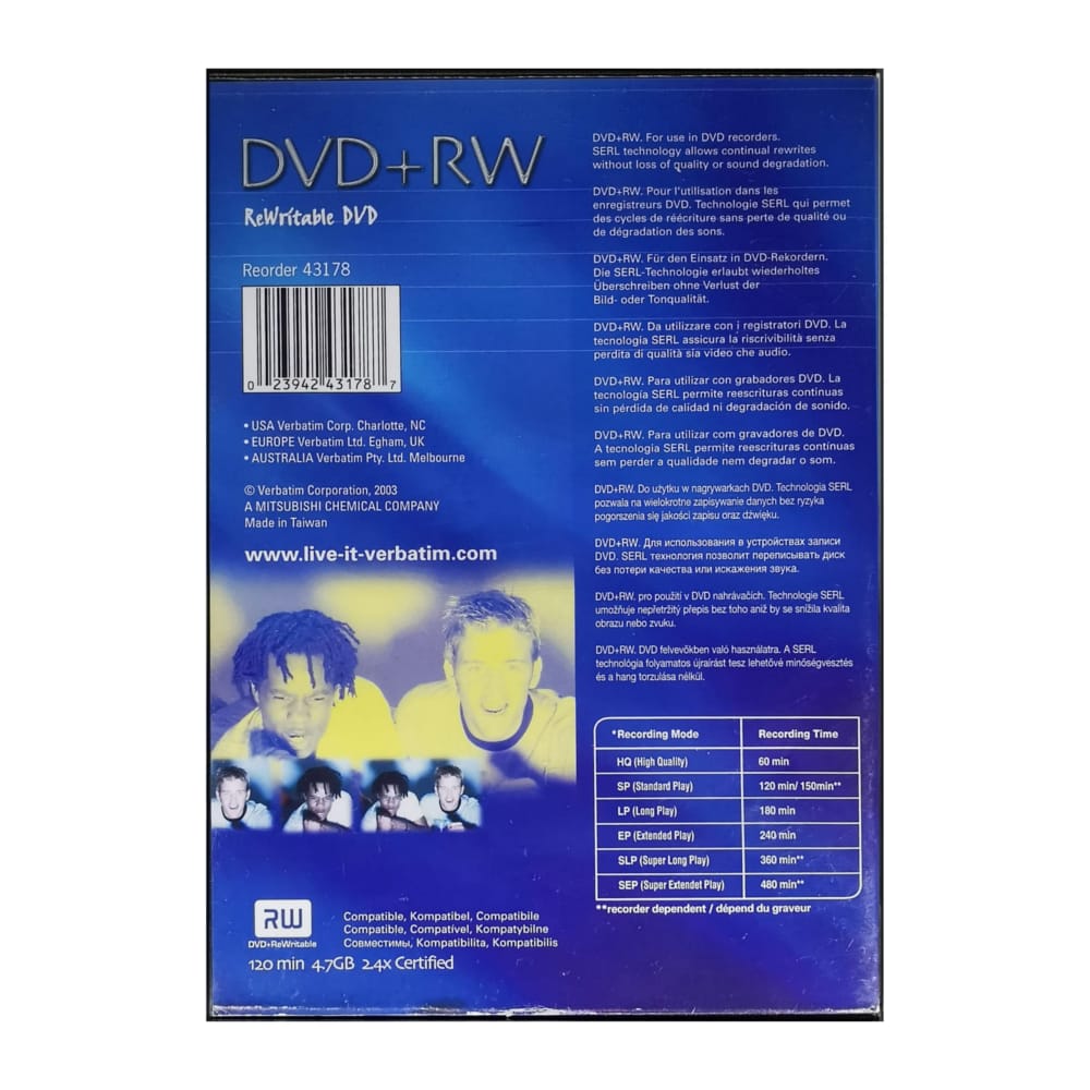 Dvd+Rw (4.7Gb) Verbatim