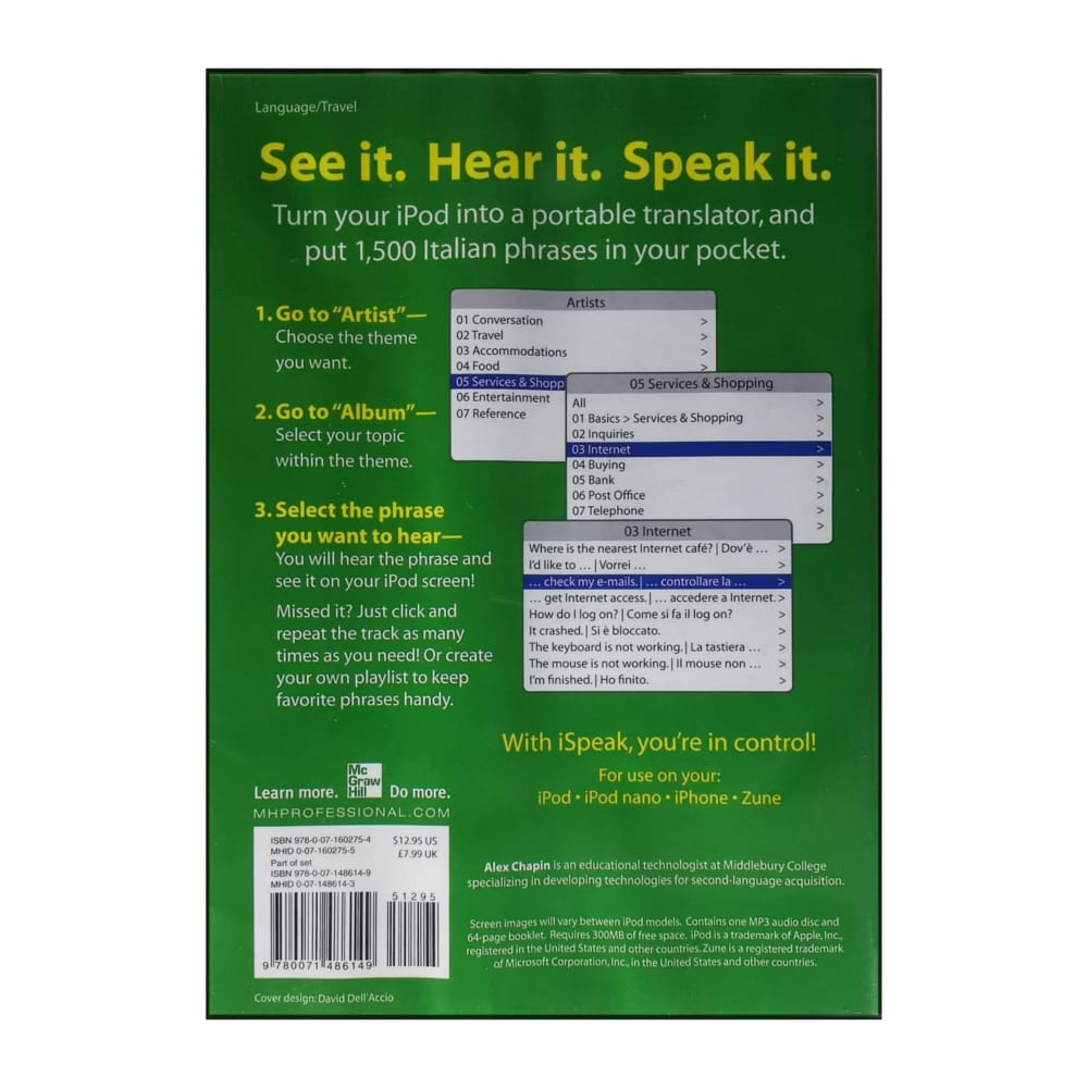 Alex Chapin: Ispeak Italian Phrasebook